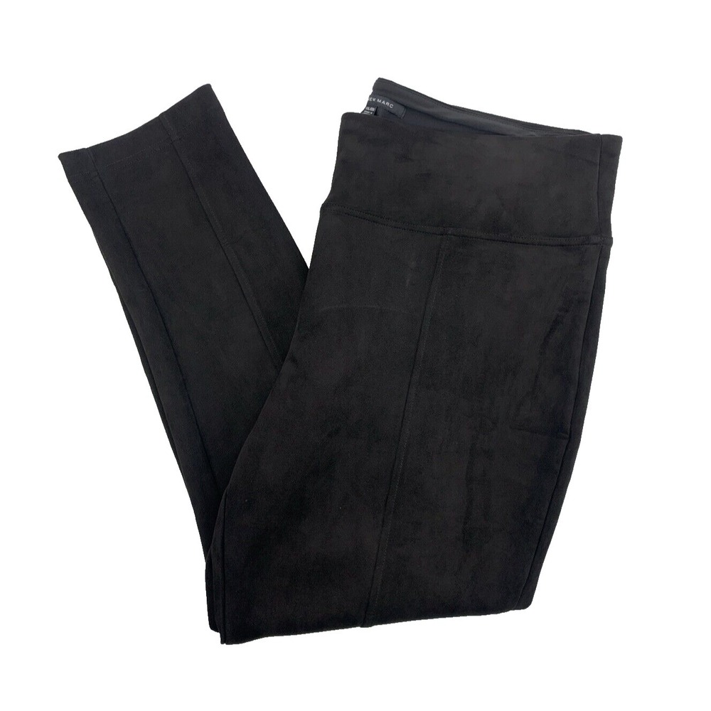 Andrew Marc Black Faux Suede Leggings Ponte Pull On Soft Stretch Womens XXL